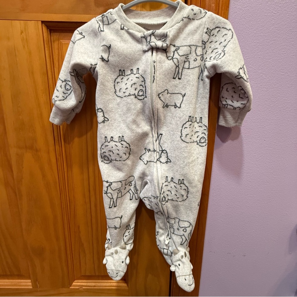 Carter's Gray Animal Pattern Footie